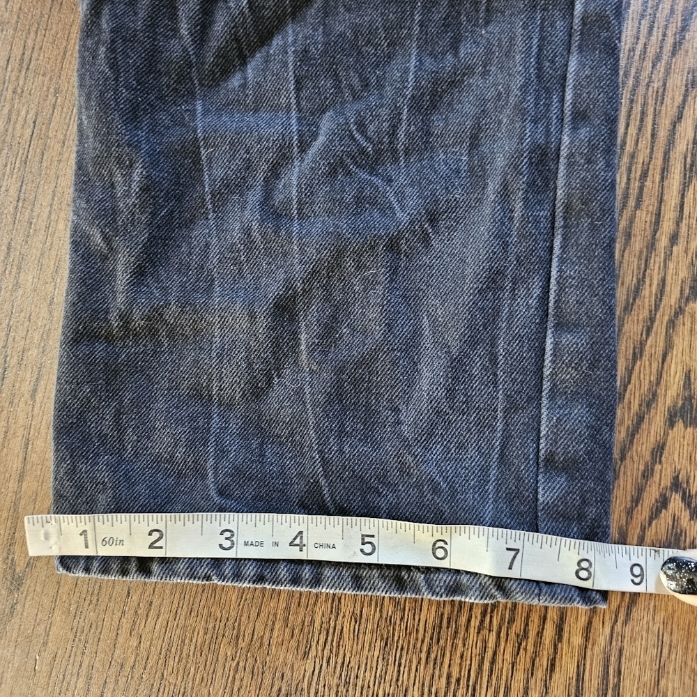 Old Navy High Rise Slouchy Straight Black Distressed Buttonfly Jeans Size 16 - Picture 9 of 12